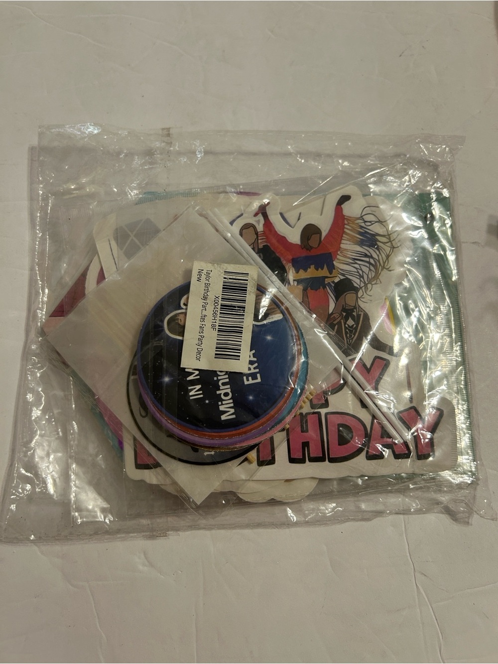 Taylor Swift Birthday Party Photo Props Kit - Pink and Multicolor